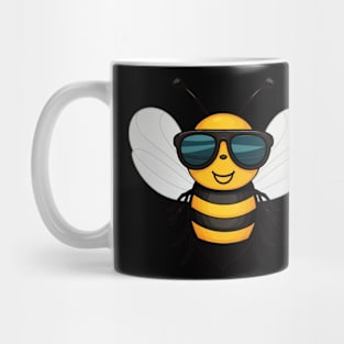 illustration of a bee wearing sunglasses Mug